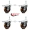 Service Caster 4 Inch High Temp Phenolic Swivel 3/8 Inch Stem Caster Set with Total Lock Brake SCC-TSTTL20S414-PHRHT-381615-4 - alternate 4